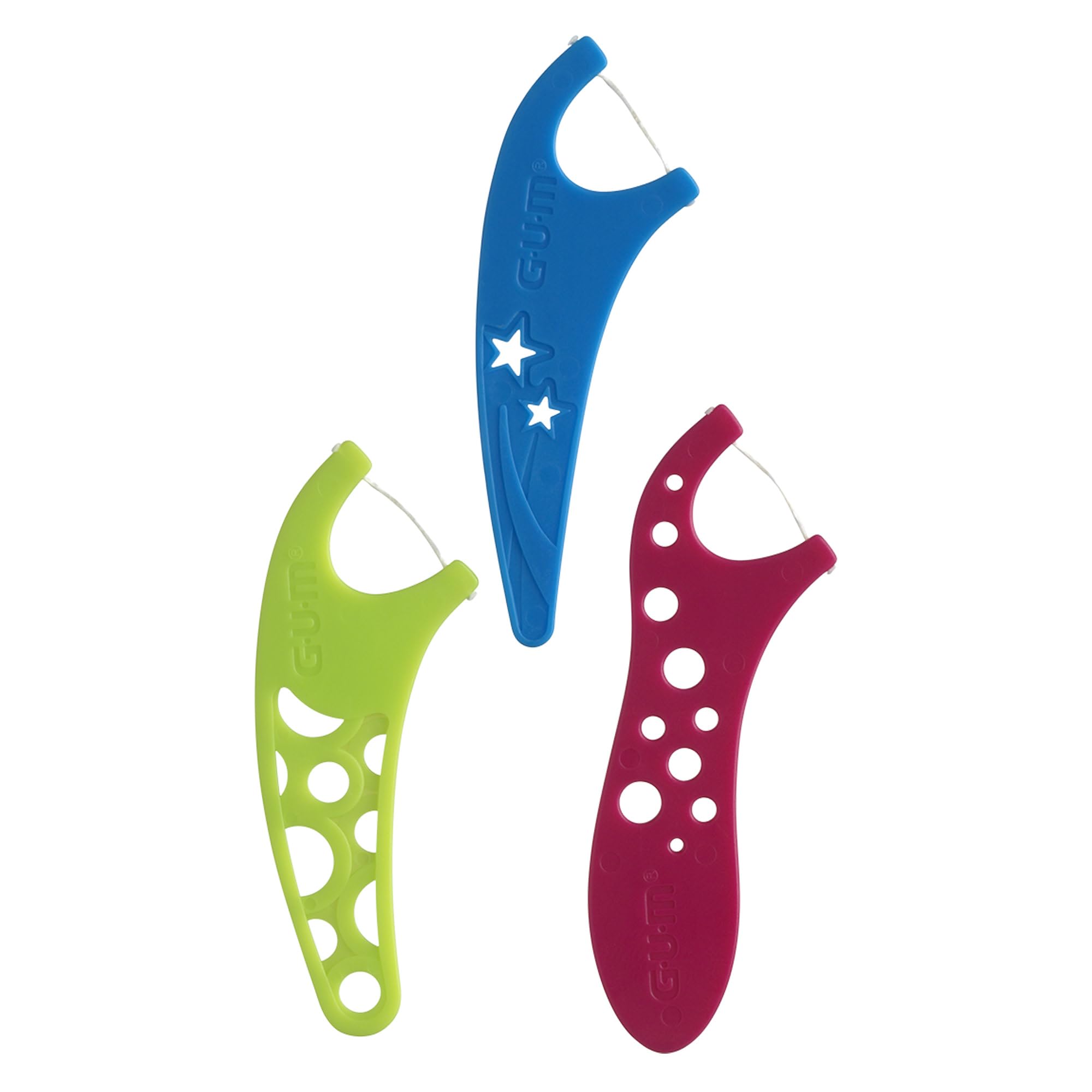 Ergonomic handle design of GUM Crayola Kids Flossers
