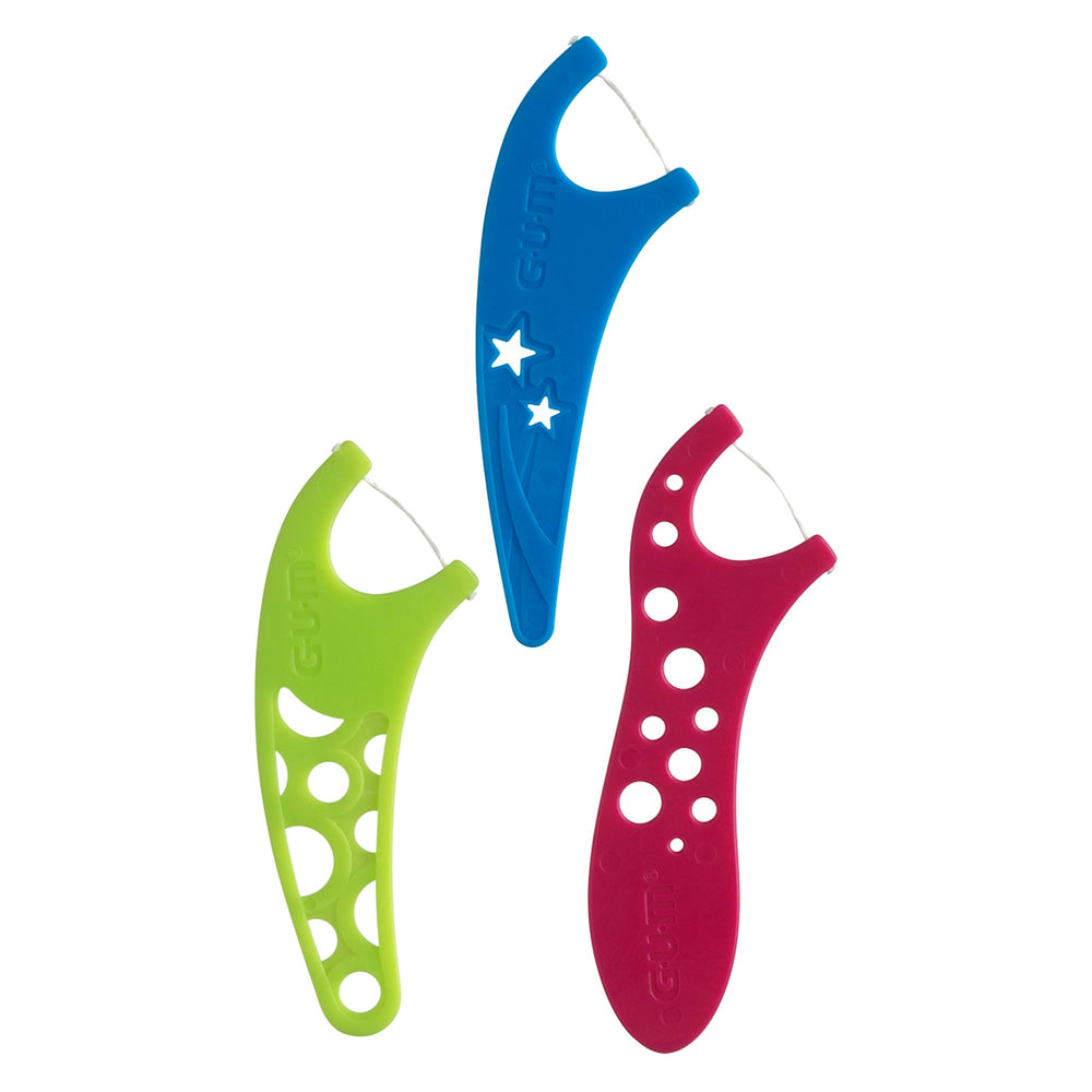 Ergonomic handle design of GUM Crayola Kids Flossers