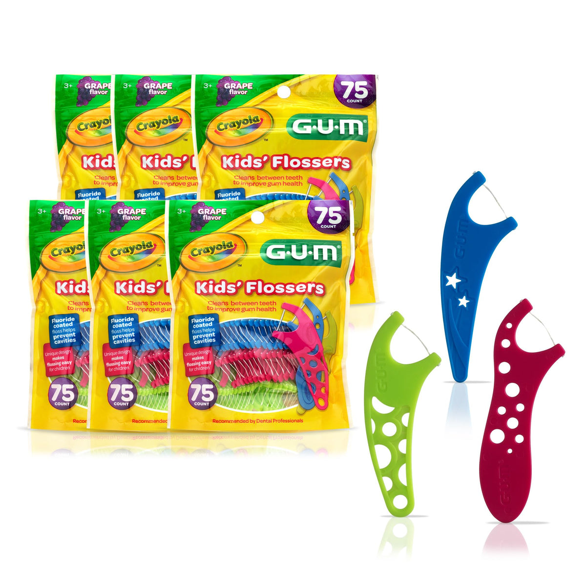 GUM Crayola Kids Flossers 450ct product hero image