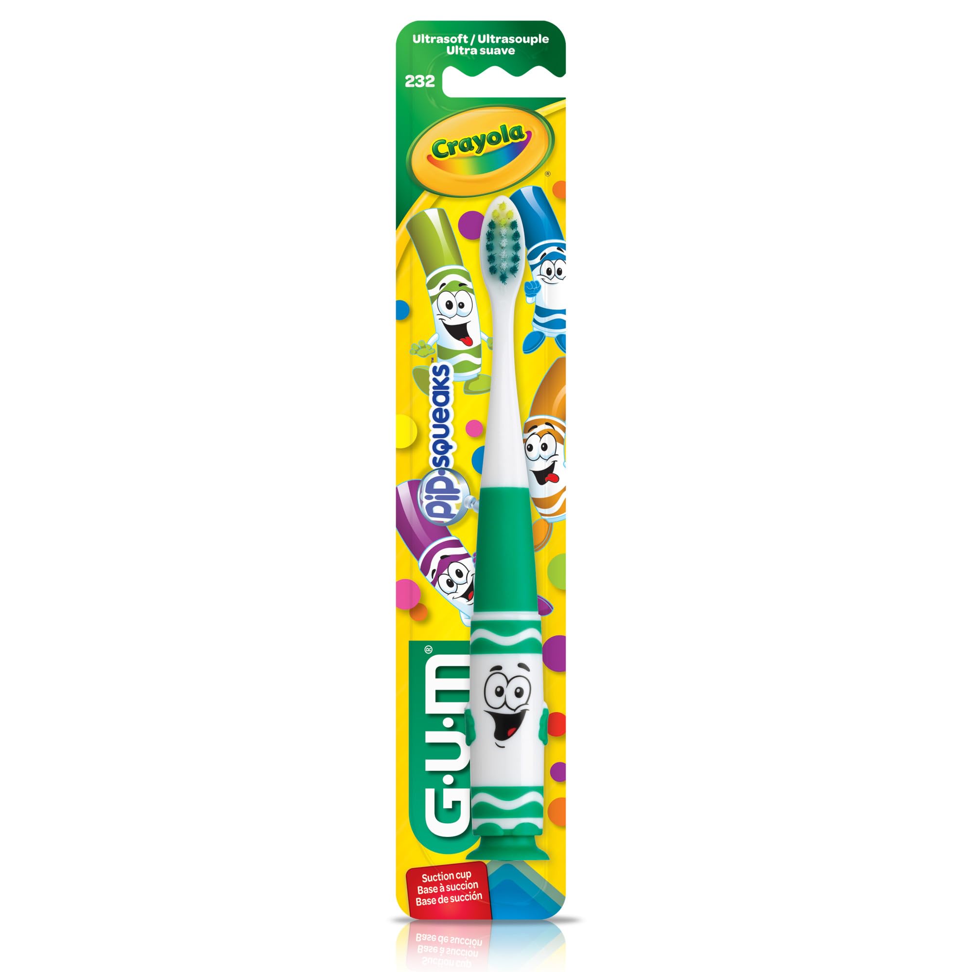 Product packaging for GUM Crayola Pip-Squeaks toothbrushes
