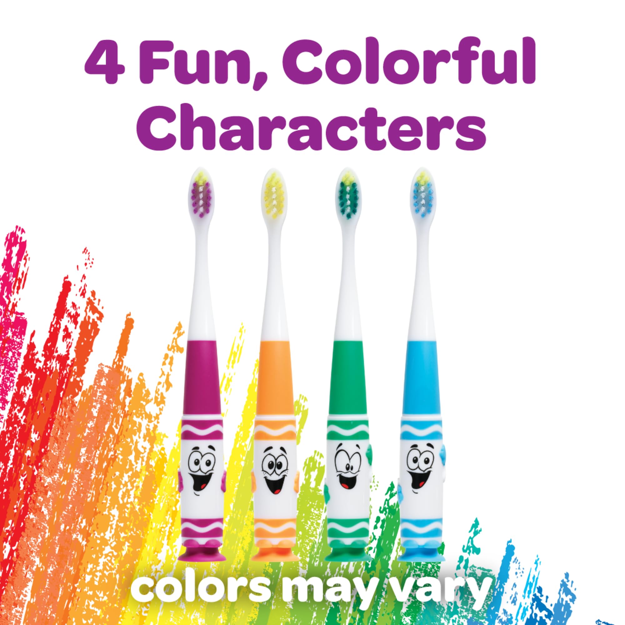Ultrasoft interdental-trim bristles on Pip-Squeaks toothbrush