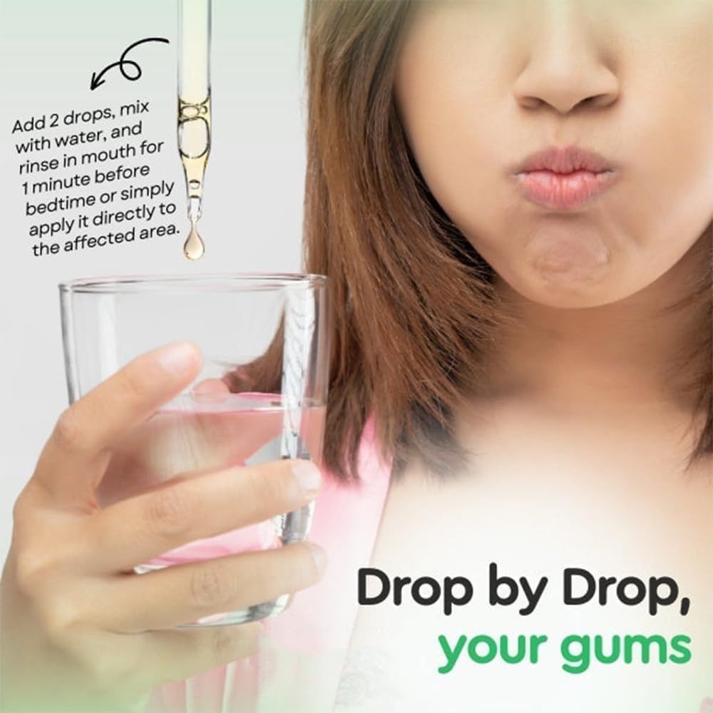 Gum drops being used before sleep as mouthwash