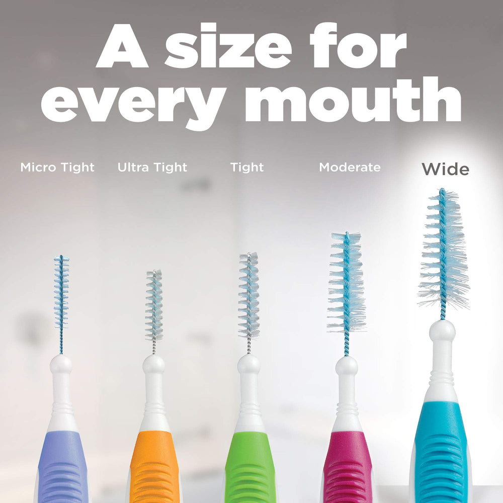 Ergonomic handle design on GUM Proxabrush Go-Betweens Wide