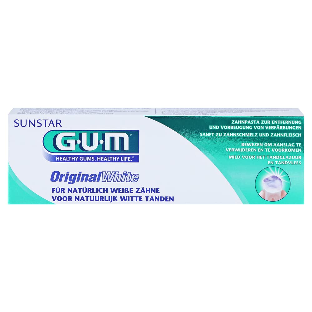 Close-up of Gum Original White toothpaste texture