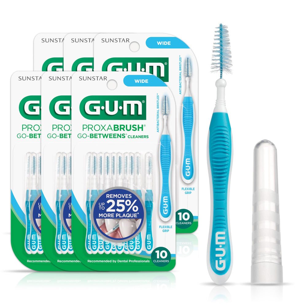 GUM Proxabrush Go-Betweens Wide interdental brush with protective travel cap