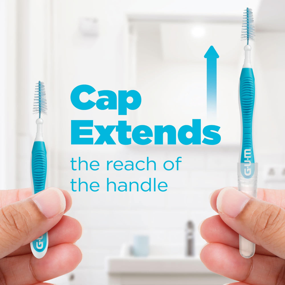 Brace-friendly interdental cleaner in use