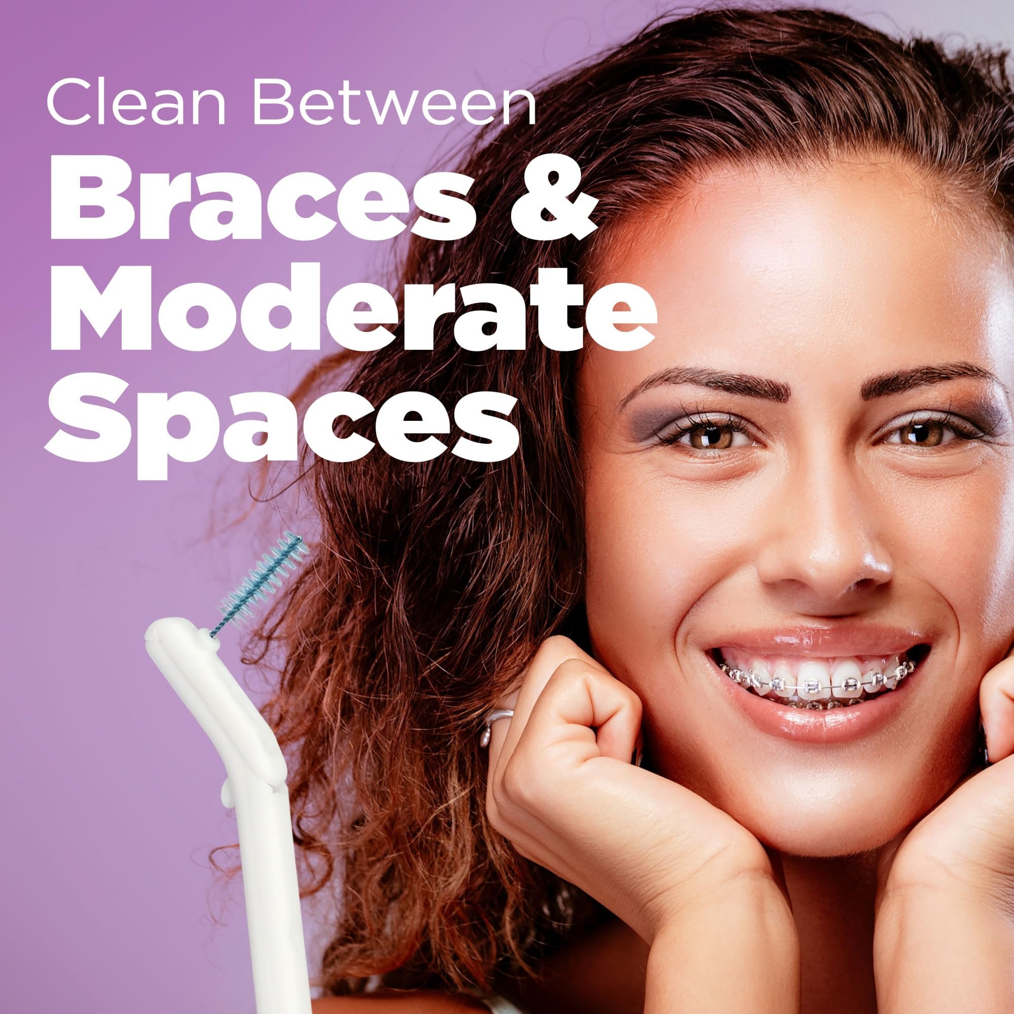 Moderate interdental brush for moderate spaces