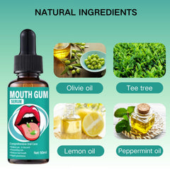 Close-up of gum repair formula and natural ingredients