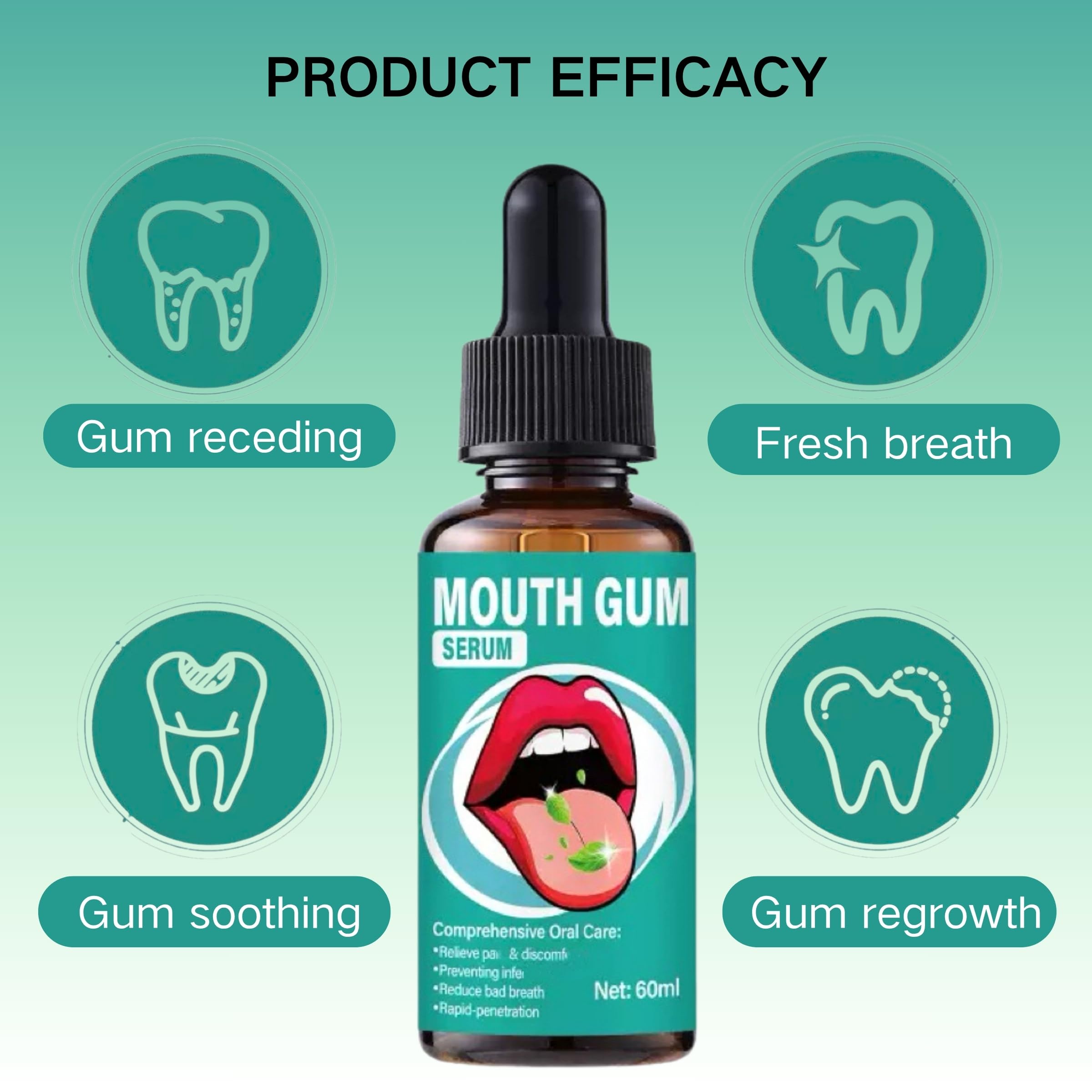 Illustration showing receding gums before and after treatment