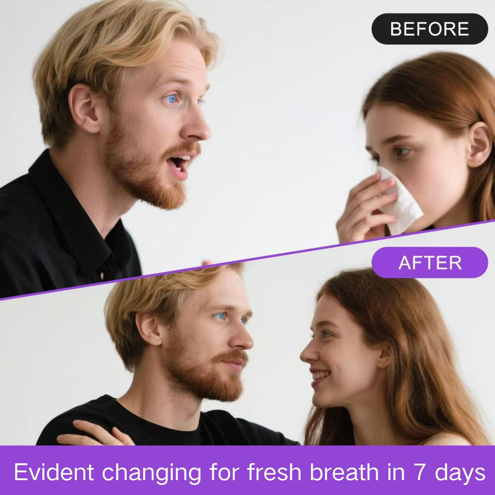 Illustration of stain removal and fresh breath benefits