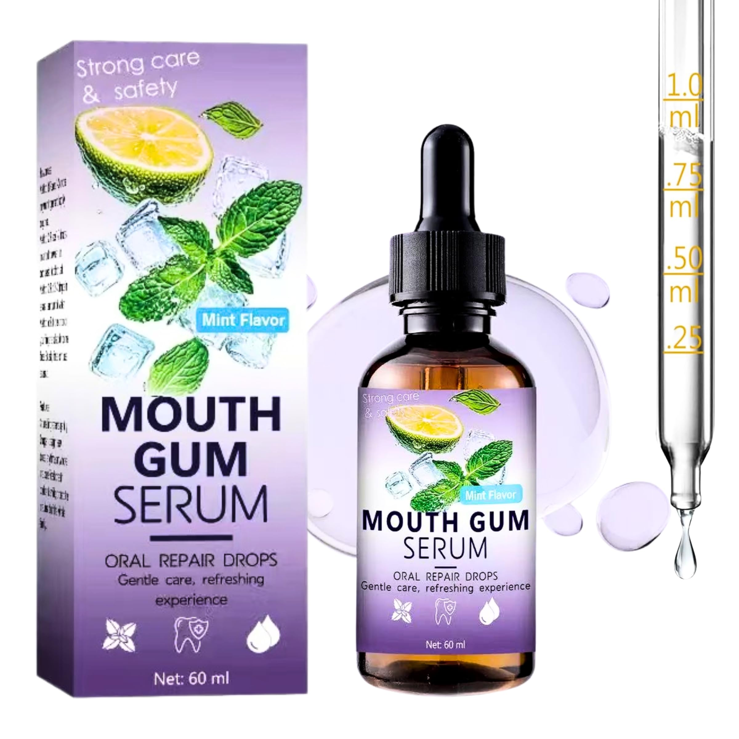 Hero image of Gum Restore Drops bottle and dropper