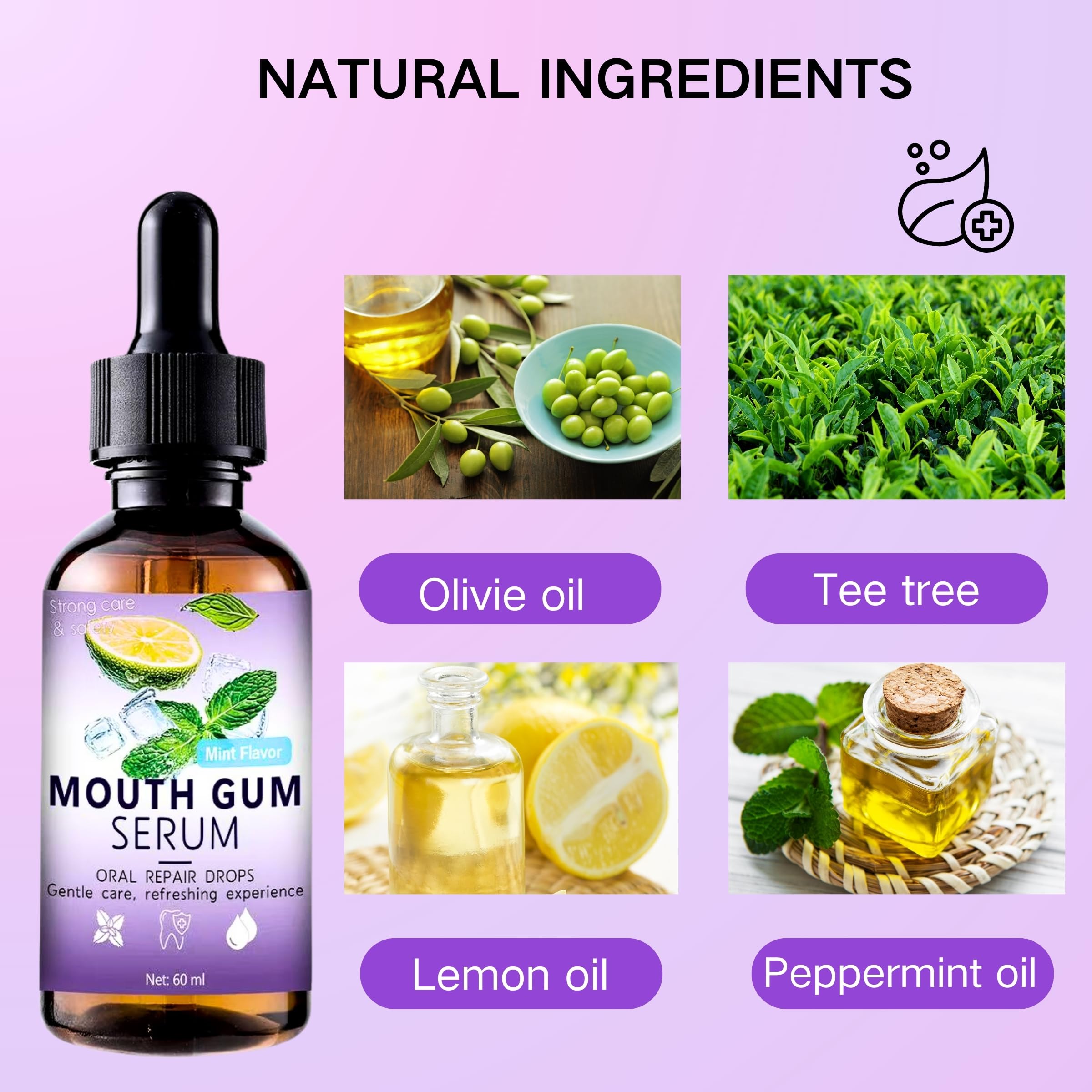 Packaging and bottle of Gum Restore Drops