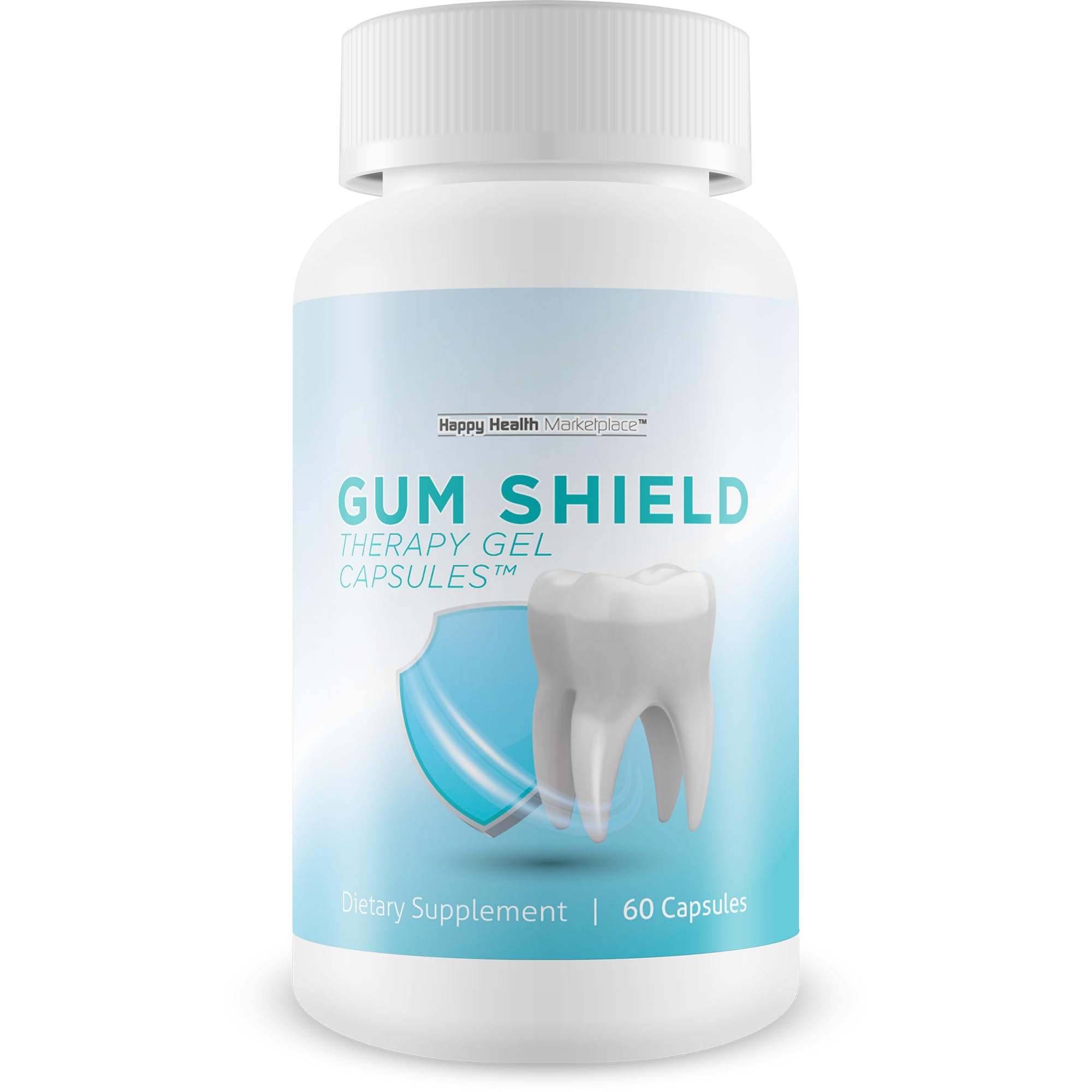 Gum Shield Therapy Gel Capsules bottle on white background