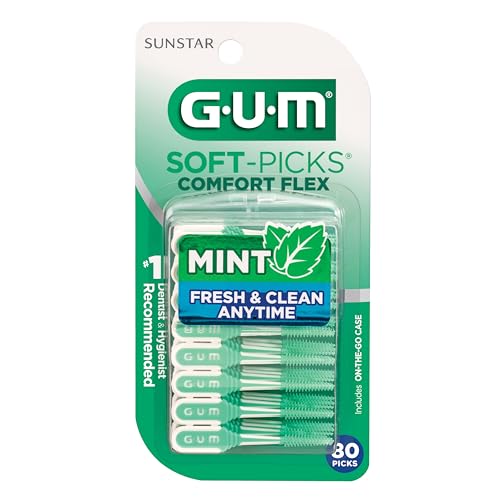 Ergonomic rubber-coated Comfort Flex handle on interdental picks