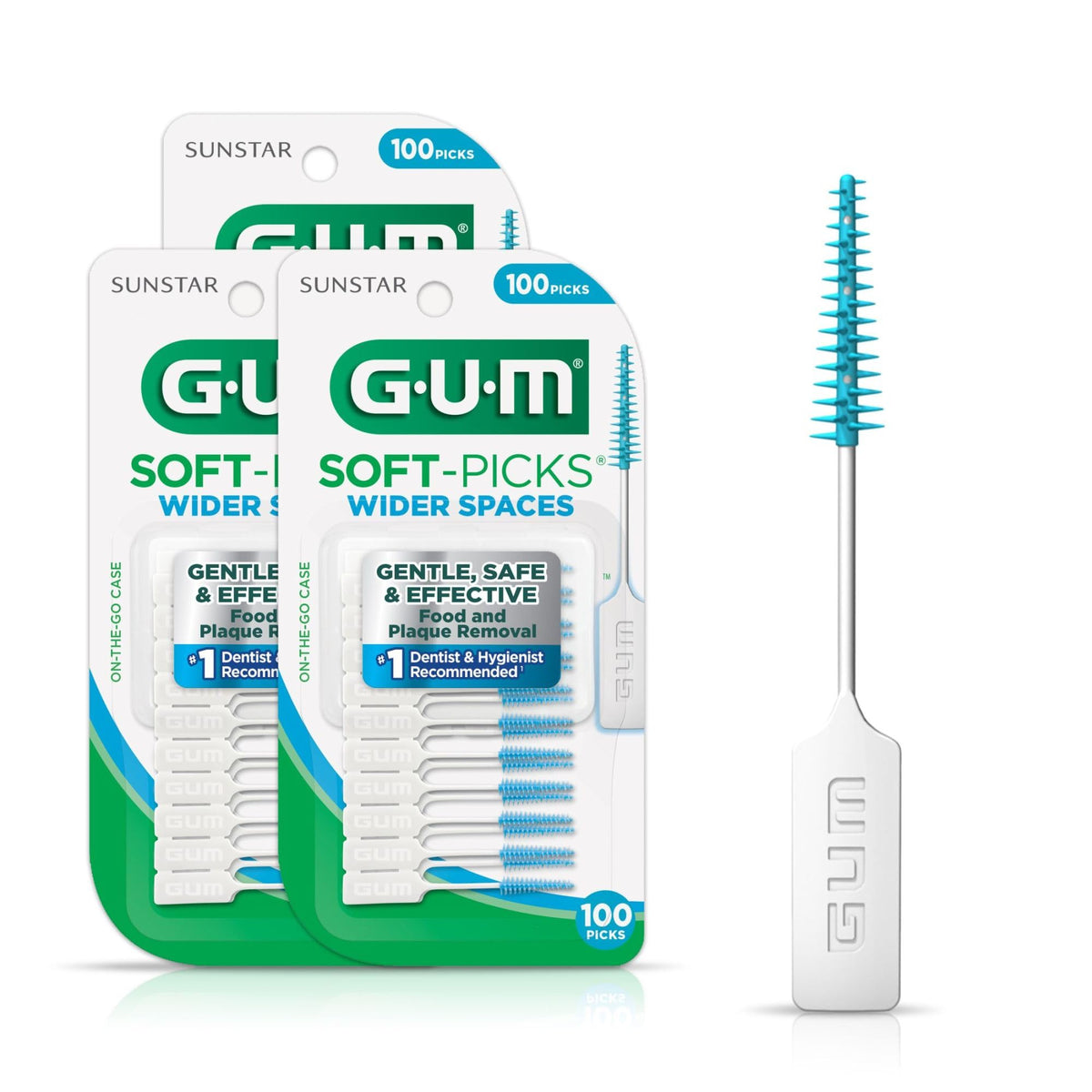 GUM Soft-Picks Wide Space dental picks with carry case