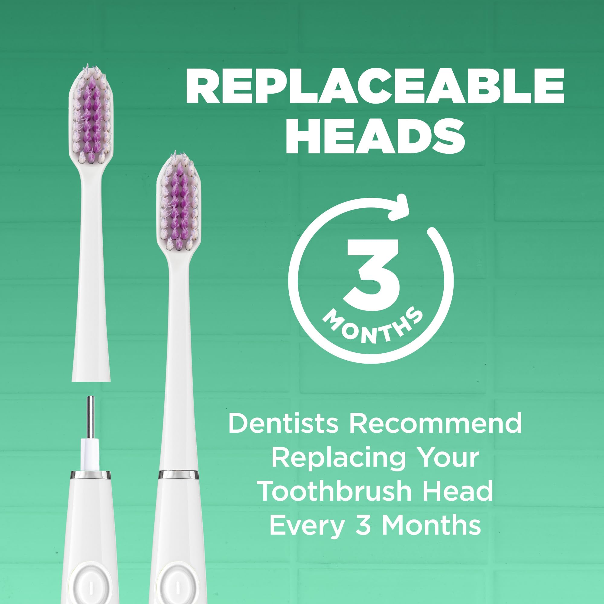 Replaceable brush heads for GUM Sonic Powered Toothbrush