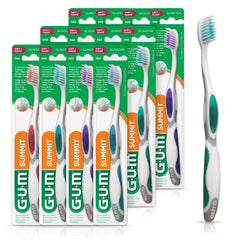 GUM Summit+ Soft Toothbrush front view showing ultra-soft tapered bristles