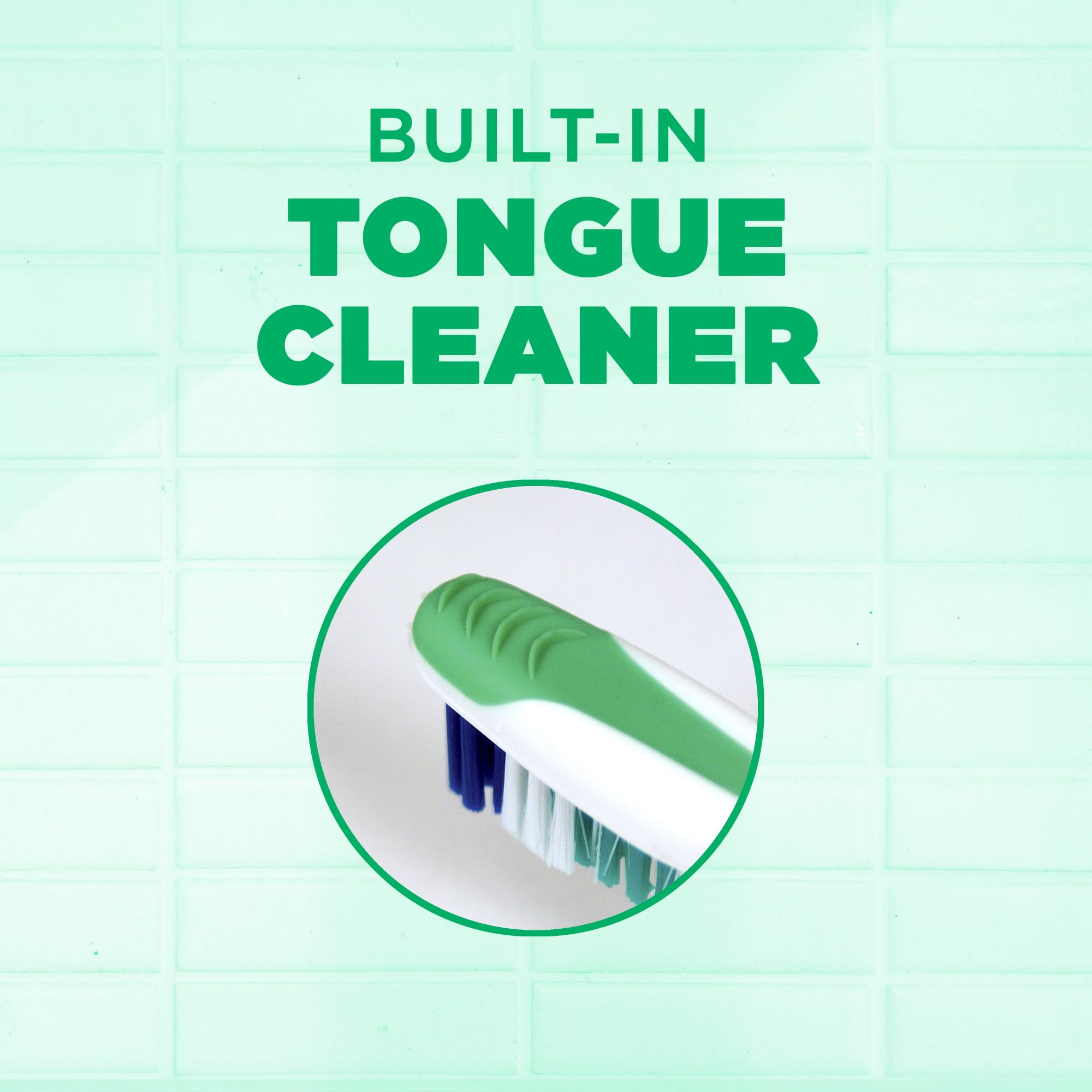 Back view of GUM Super Tip toothbrush showing compact head