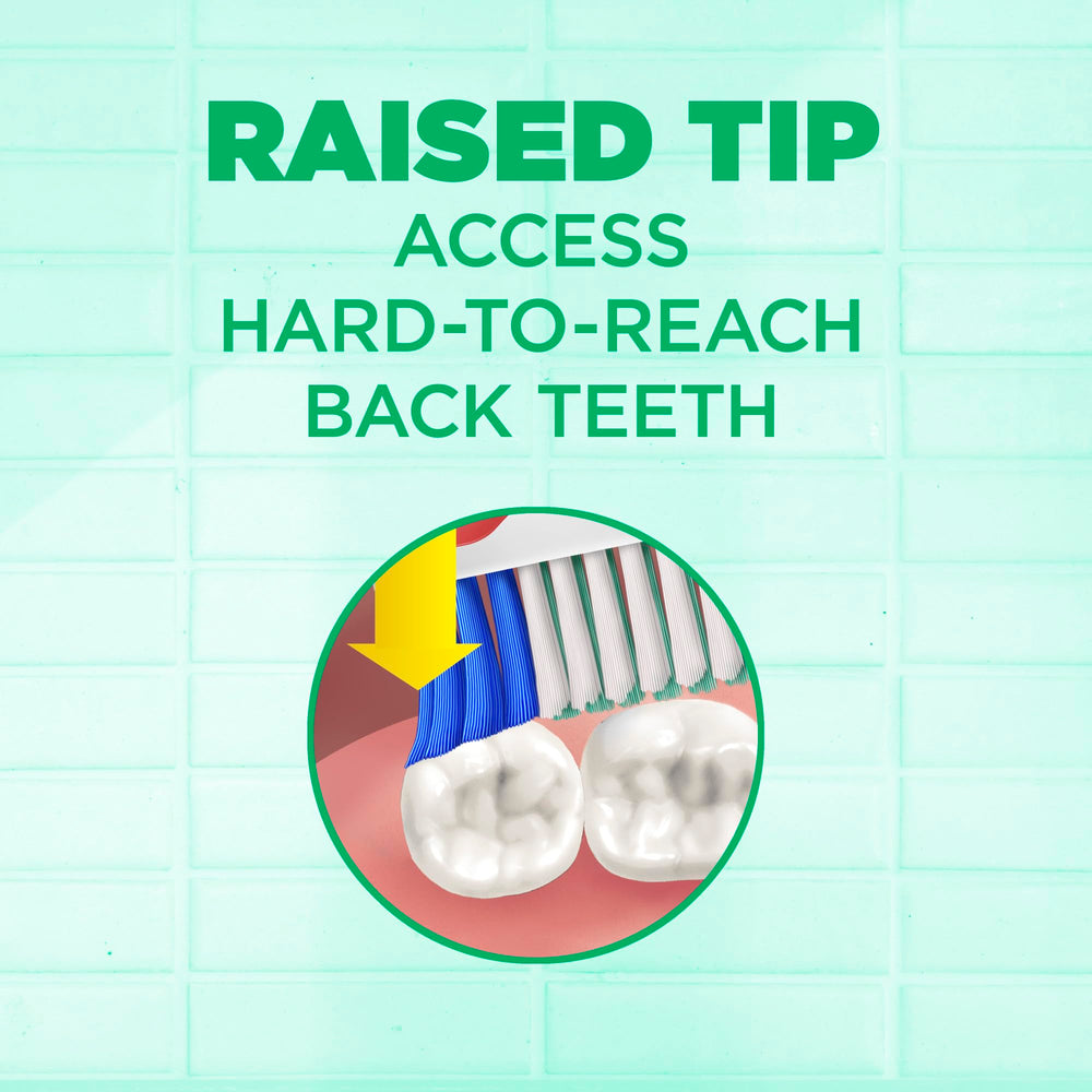 Built-in tongue cleaner on GUM Super Tip toothbrush
