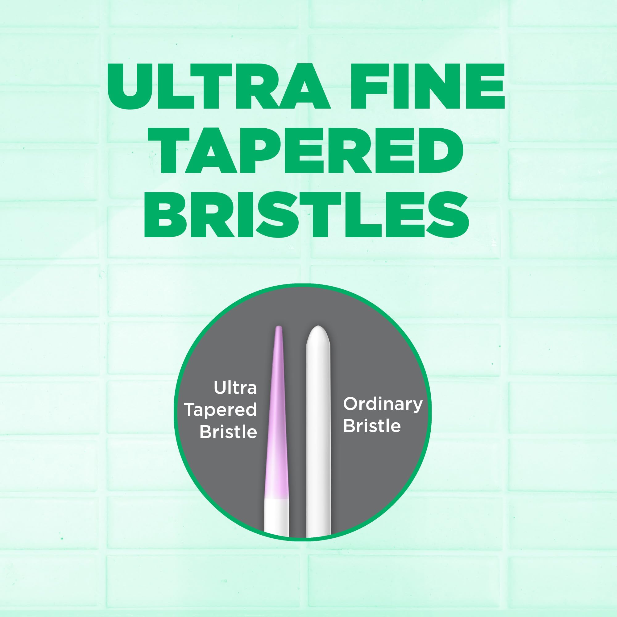 Ultra-soft tapered bristles on GUM Technique Deep Clean toothbrush
