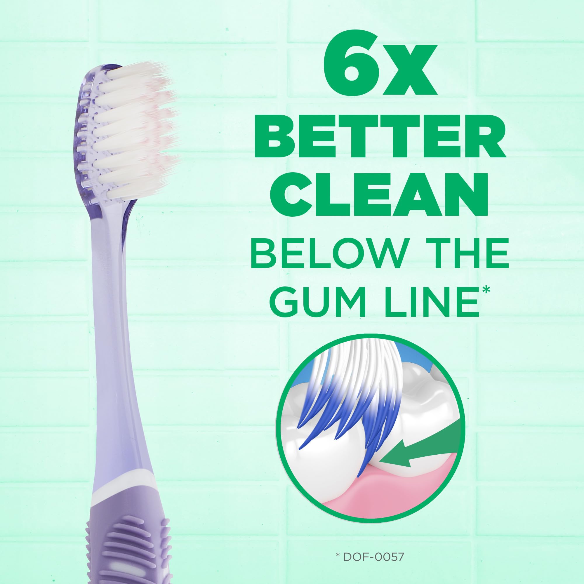 Dome Trim bristle design detail on GUM Technique toothbrush