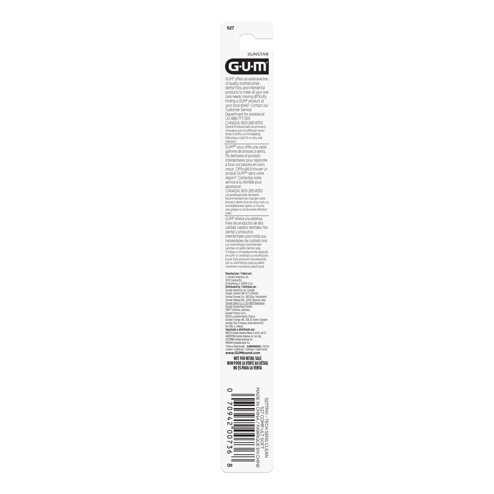 GUM brand Deep Clean Sensitive Toothbrush for enamel and gums