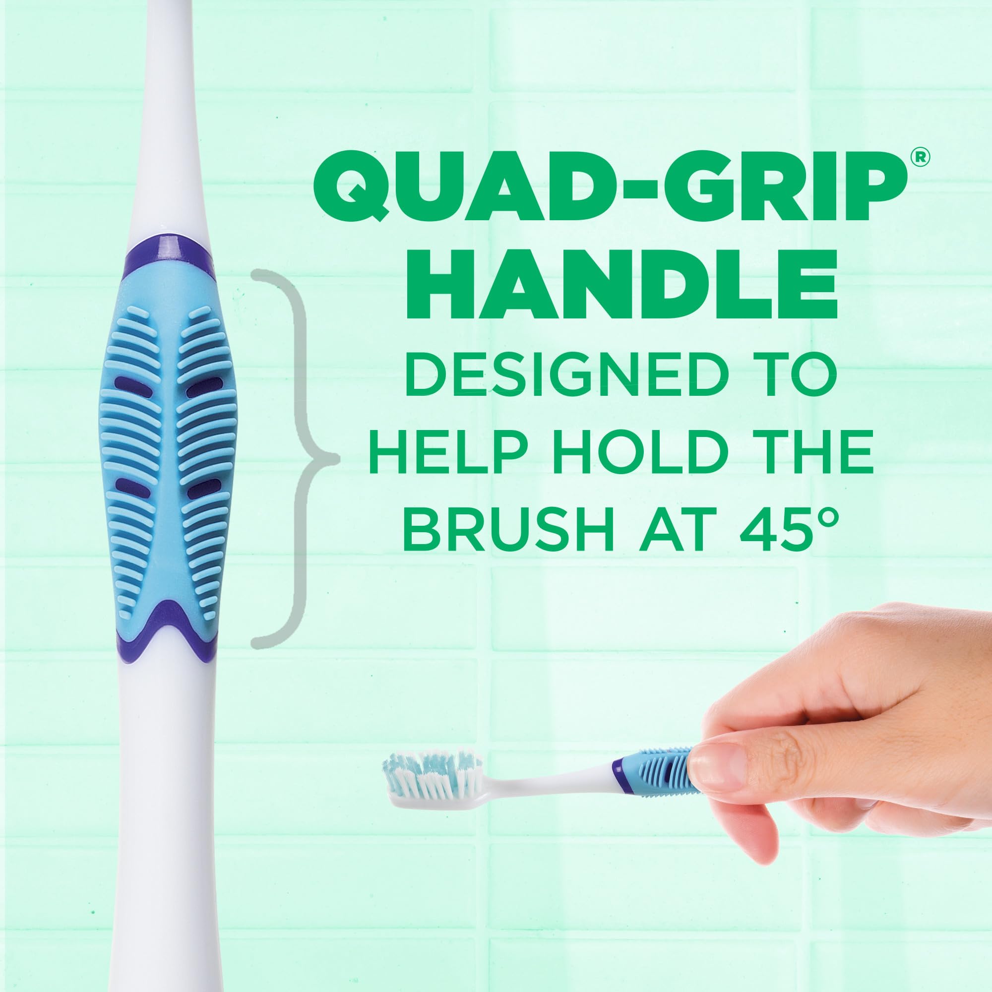 Brushing at 45-degree angle showing plaque removal areas