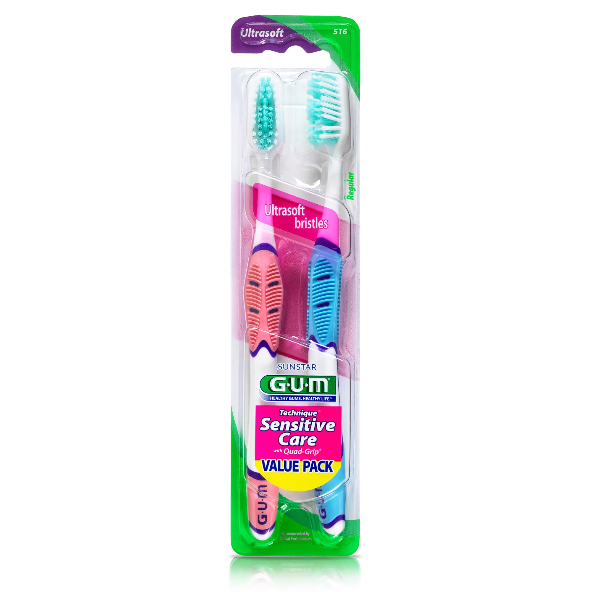 Packaging of GUM Technique Sensitive Care toothbrush 2 count