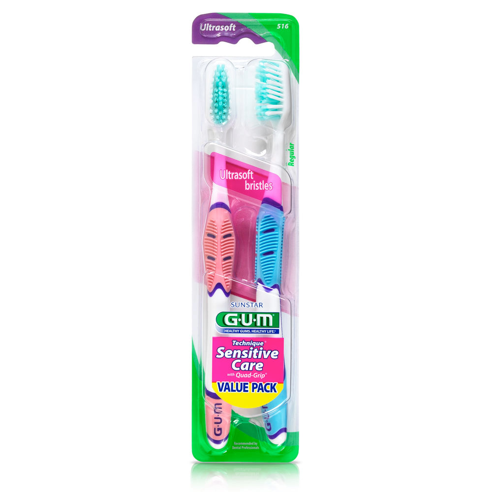 Packaging of GUM Technique Sensitive Care toothbrush 2 count