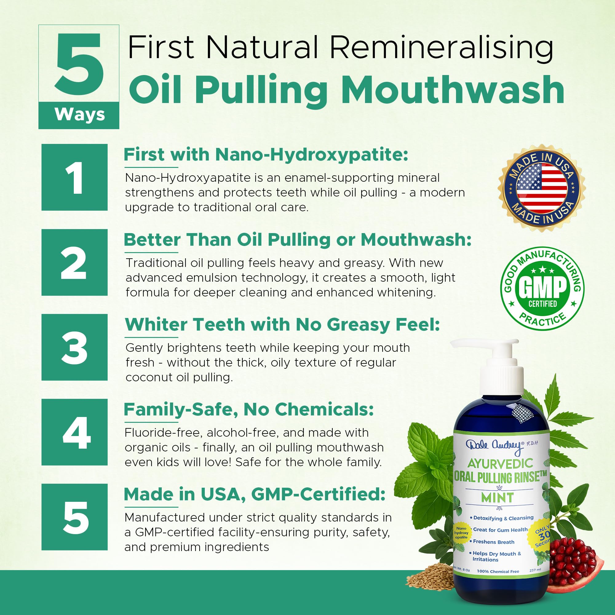 Illustration of healthy gums and teeth from Ayurvedic oil pulling