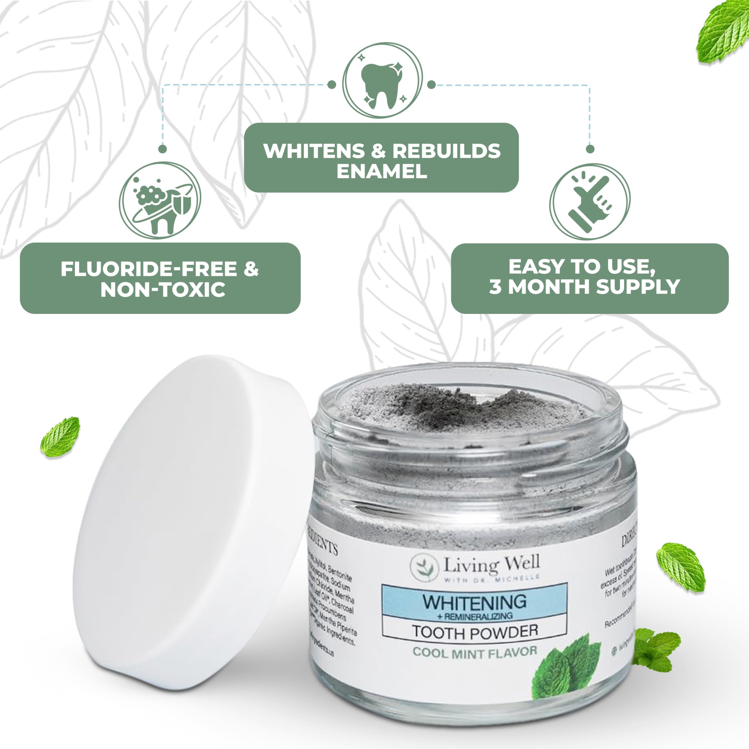 Gum health mouthwash bottle with mint label