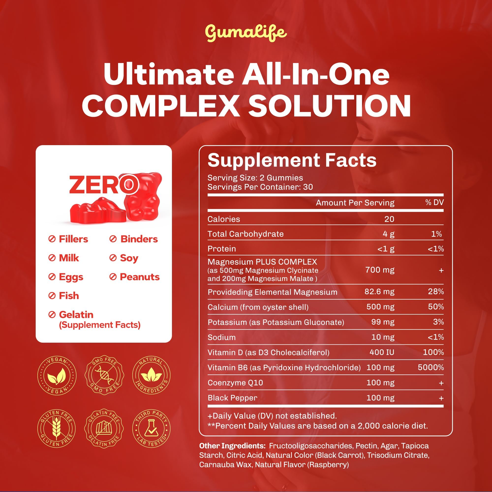 Gumalife Boysenberry gummies served on a plate