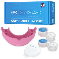 Ultrasoft pink GumGuard with customizable fit for upper and lower arches