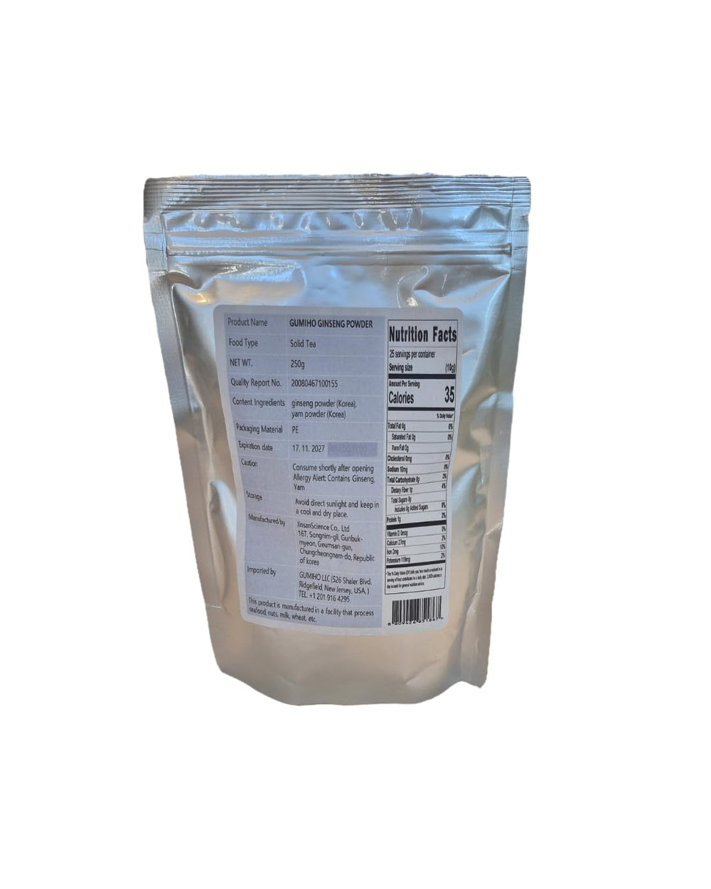 Gumiho Ginseng Powder 250g tub