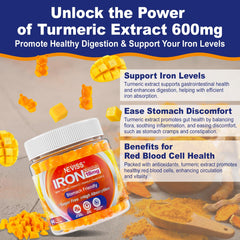 Close-up of gummy iron bisglycinate 18mg