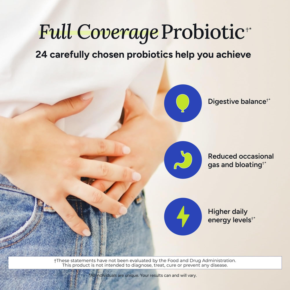 Graphic illustrating 24 probiotic strains