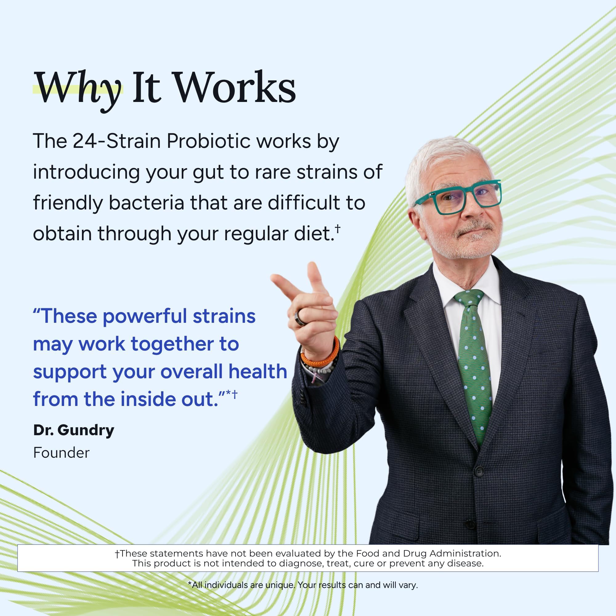 Close-up of the ingredients label on Gundry MD probiotic