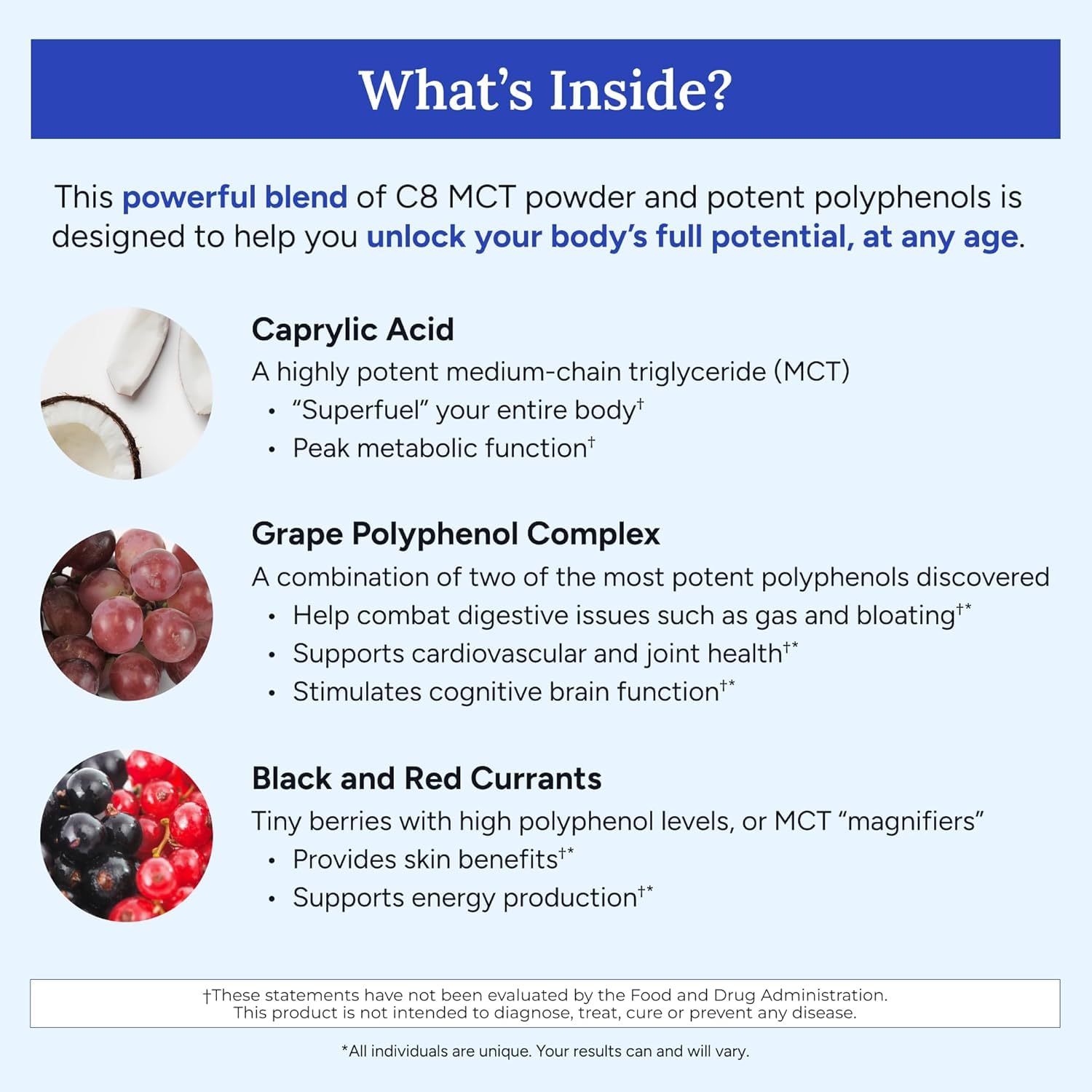 Ingredient highlights: ketone support and energy blend