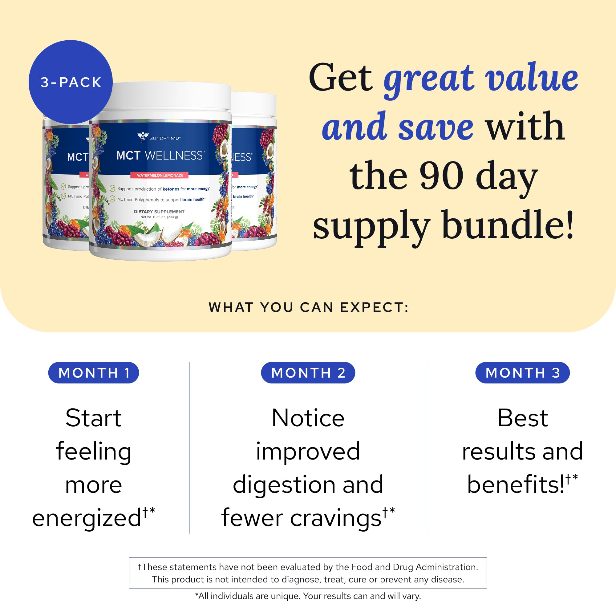 Serving scoop of Gundry MD MCT Wellness Powder with glass of Watermelon Lemonade