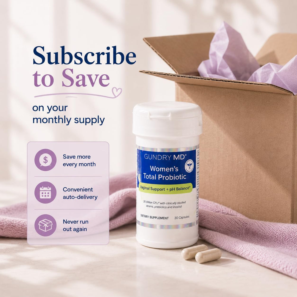 Gundry MD bottle on bathroom counter in a morning routine setting