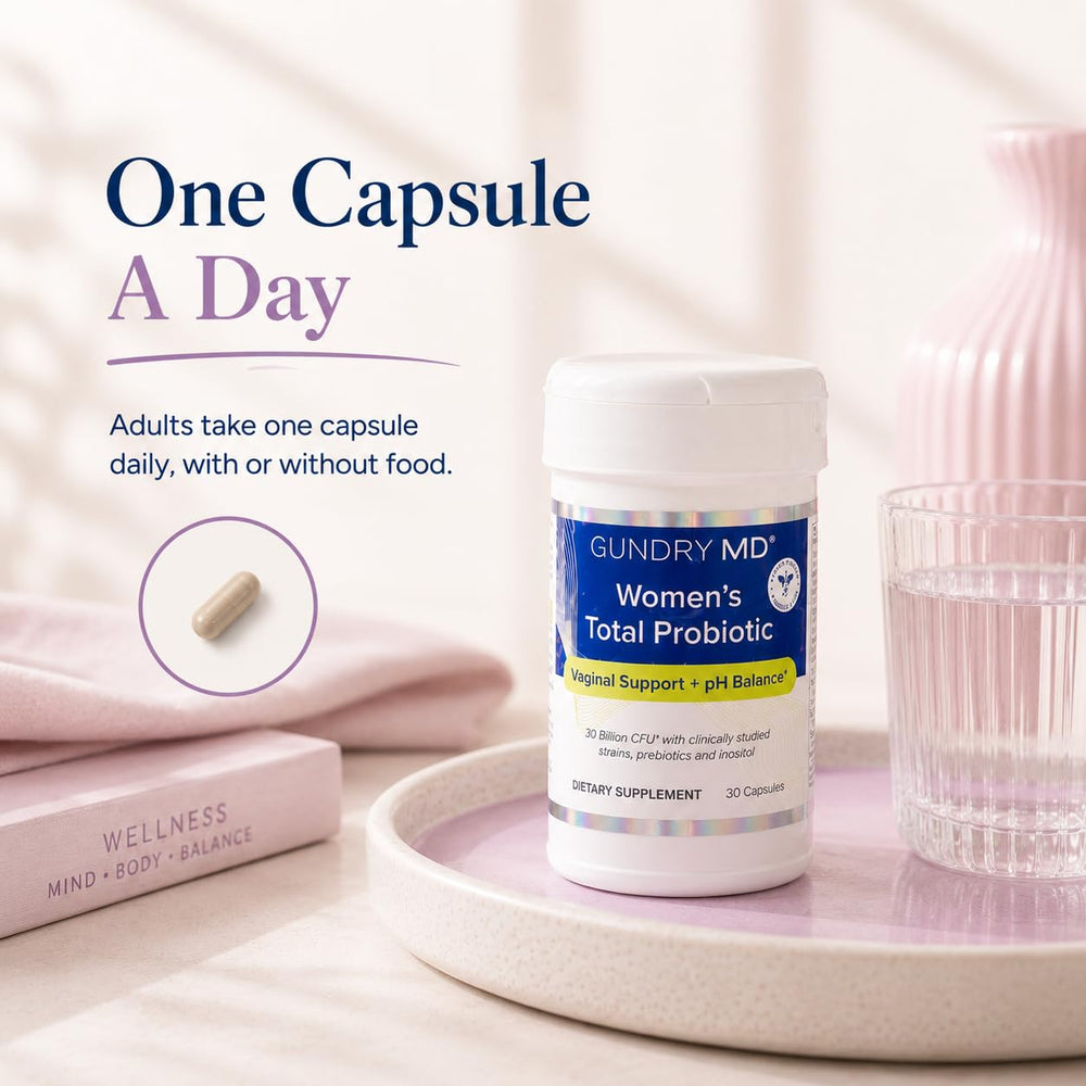 Gundry MD capsule next to ruler for clear size and portion reference