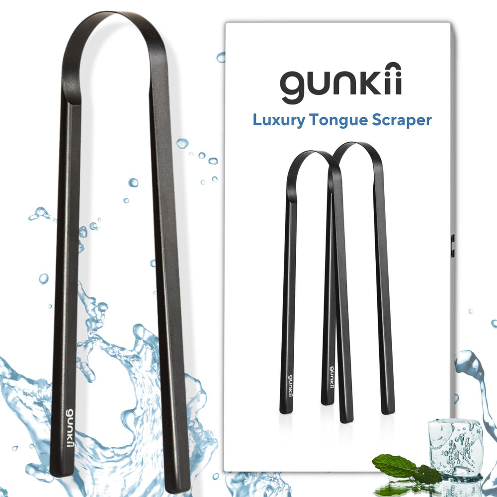 Gunkii Tongue Scraper Black 2-Pack front view
