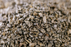 Gunpowder green tea pellets rolled into small balls