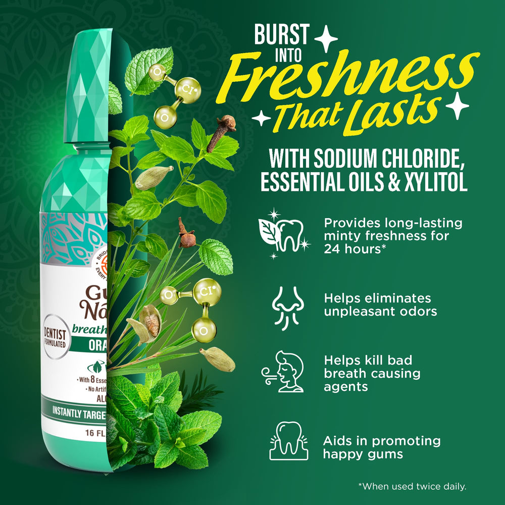 ADA Accepted logo next to GuruNanda mouthwash