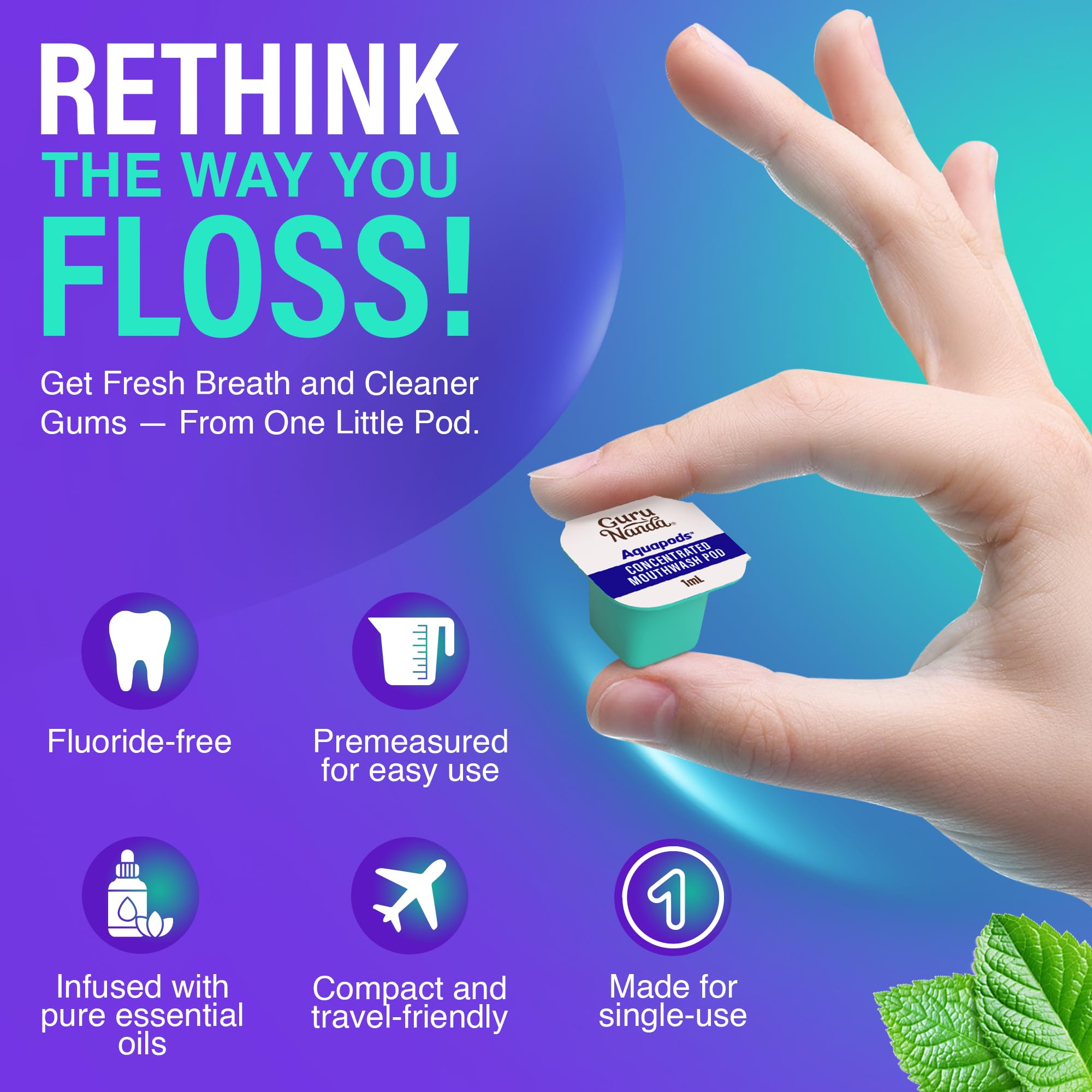 Close-up of a pre-measured Aqua Pod tablet