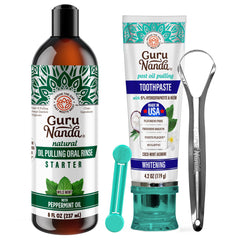 Oil pulling product image with coconut and peppermint