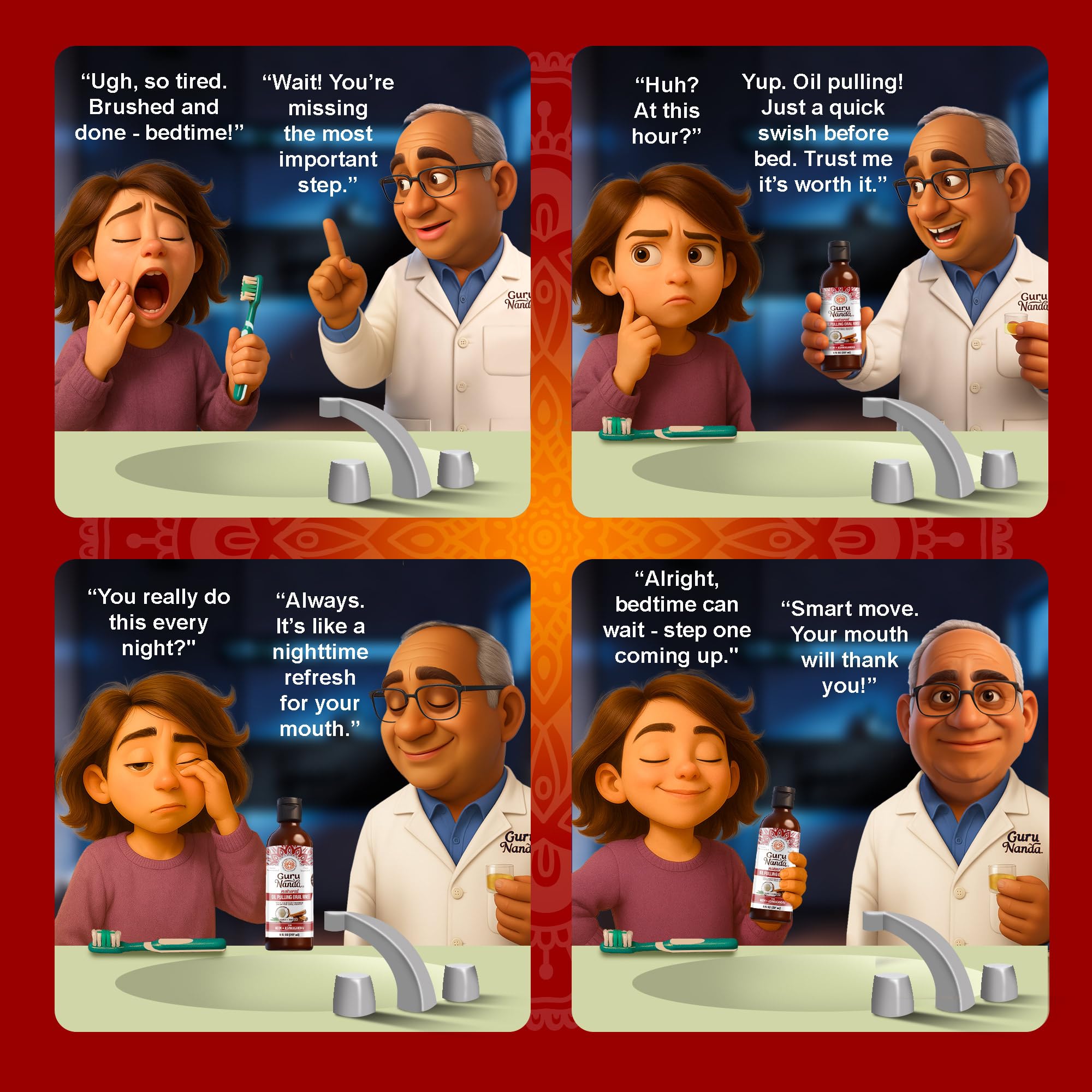 Ashwagandha, turmeric and coconut oil base for oil pulling formula