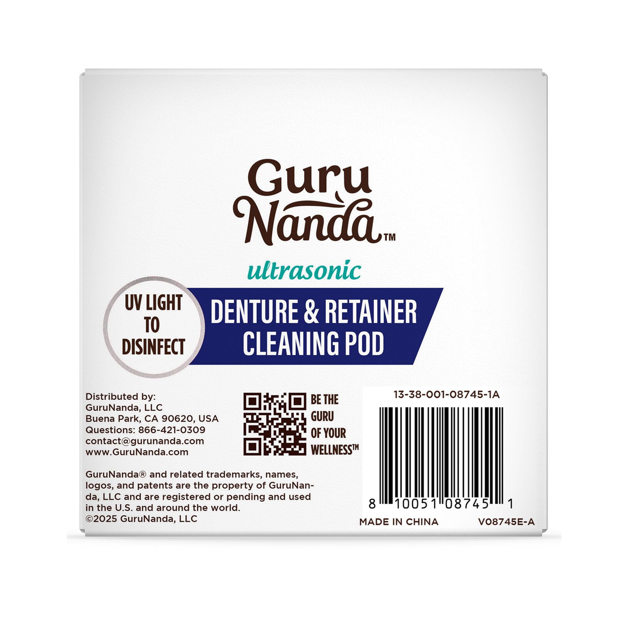 Lifestyle shot of GuruNanda Cleaning Pod on a bathroom shelf