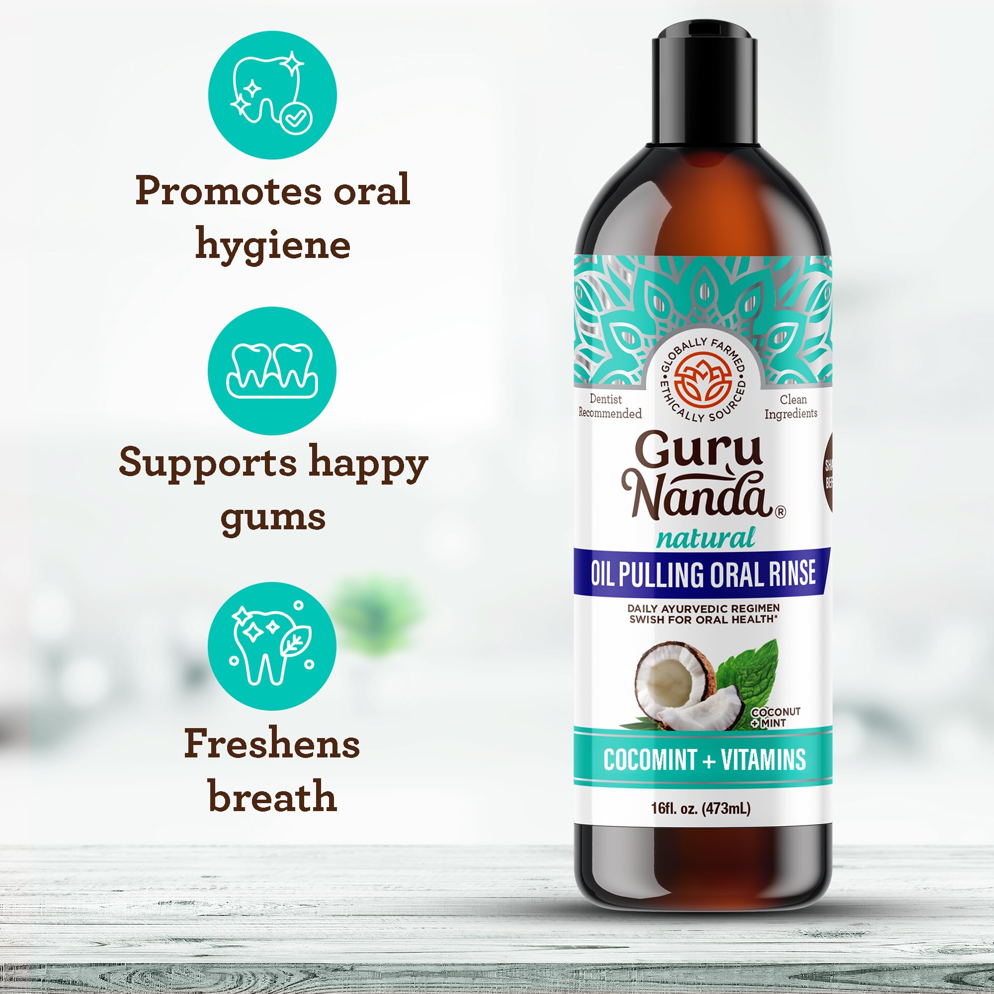 CocoMint oil pulling 16 oz bottle