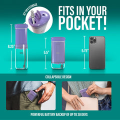 Side view of GuruNanda Compact Water Flosser in lavender